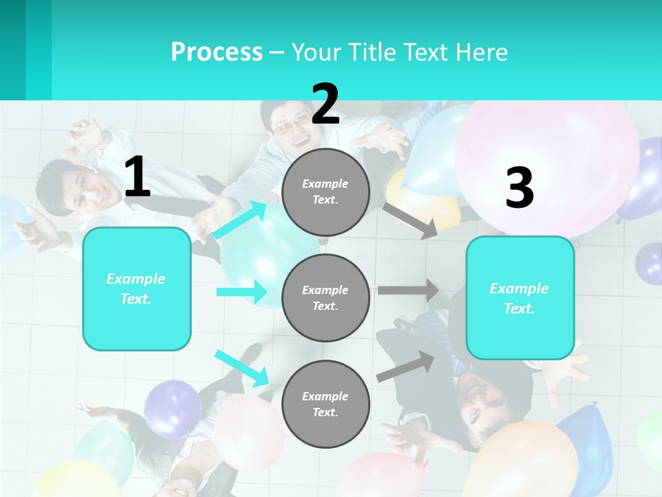 A Group Of People Standing Around Each Other Holding Balloons PowerPoint Template