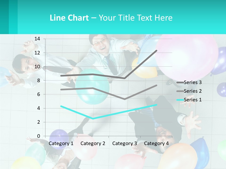 A Group Of People Standing Around Each Other Holding Balloons PowerPoint Template