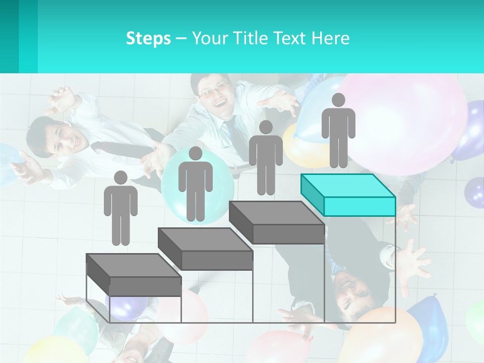 A Group Of People Standing Around Each Other Holding Balloons PowerPoint Template