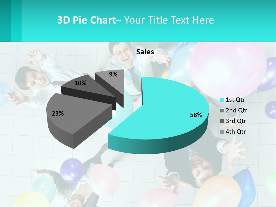 A Group Of People Standing Around Each Other Holding Balloons PowerPoint Template