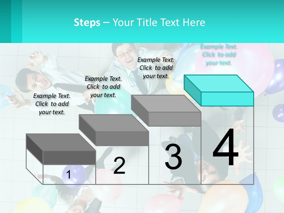 A Group Of People Standing Around Each Other Holding Balloons PowerPoint Template