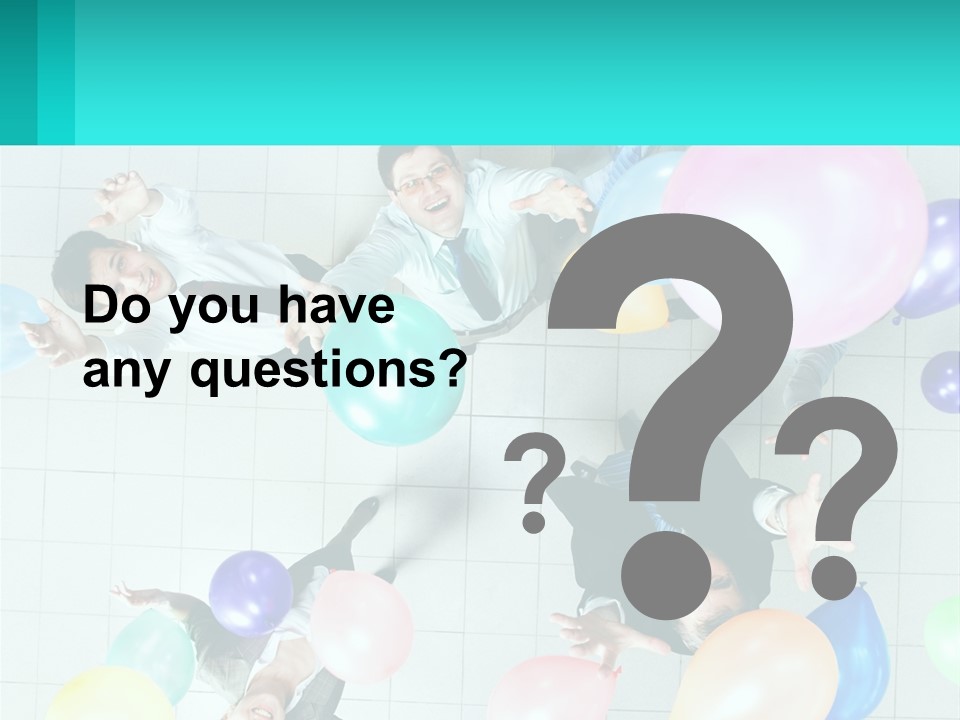 A Group Of People Standing Around Each Other Holding Balloons PowerPoint Template