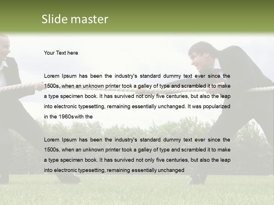 A Group Of People Pulling A Rope With Their Hands PowerPoint Template