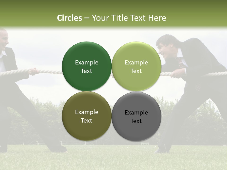 A Group Of People Pulling A Rope With Their Hands PowerPoint Template