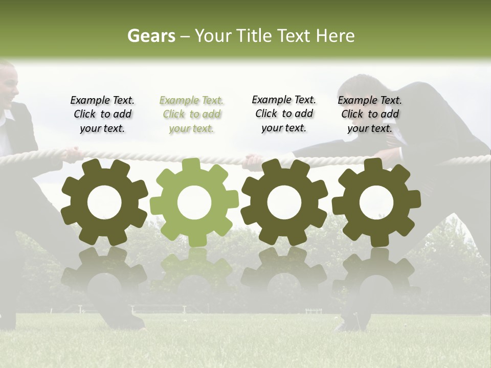 A Group Of People Pulling A Rope With Their Hands PowerPoint Template