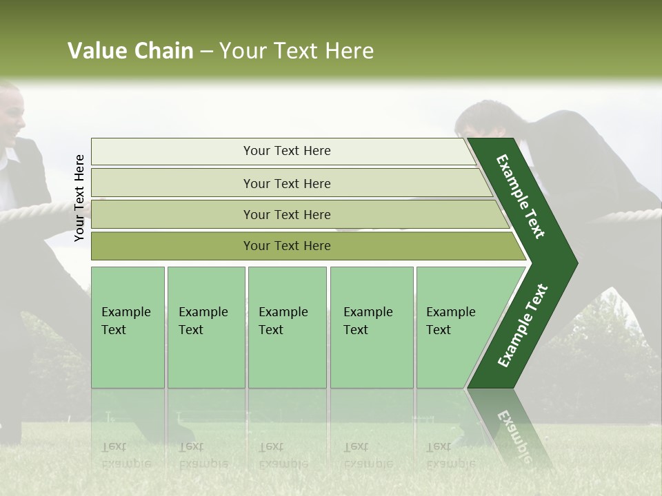 A Group Of People Pulling A Rope With Their Hands PowerPoint Template