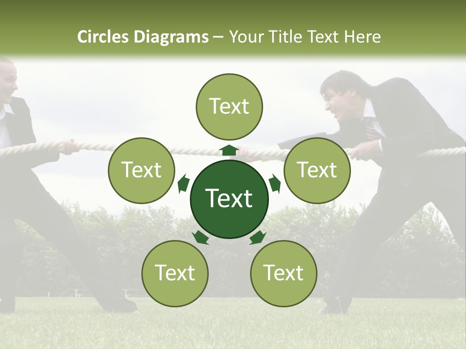 A Group Of People Pulling A Rope With Their Hands PowerPoint Template