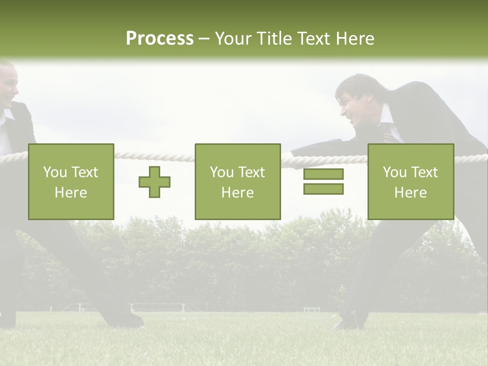 A Group Of People Pulling A Rope With Their Hands PowerPoint Template