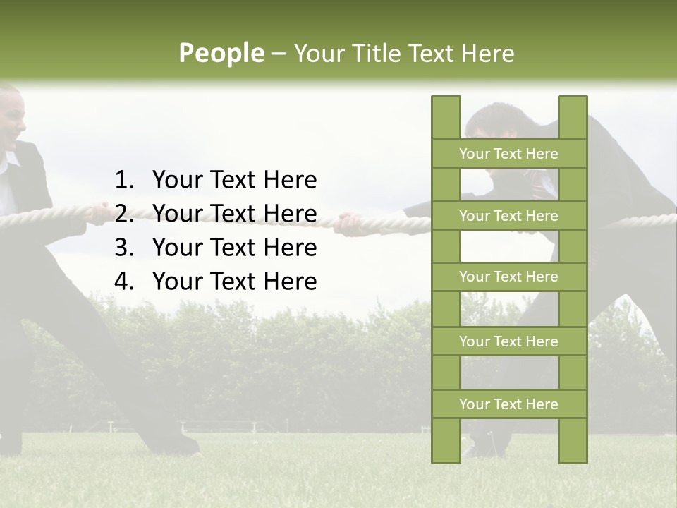 A Group Of People Pulling A Rope With Their Hands PowerPoint Template
