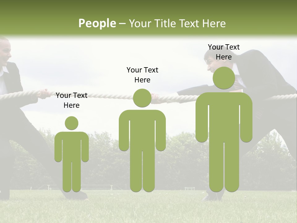 A Group Of People Pulling A Rope With Their Hands PowerPoint Template