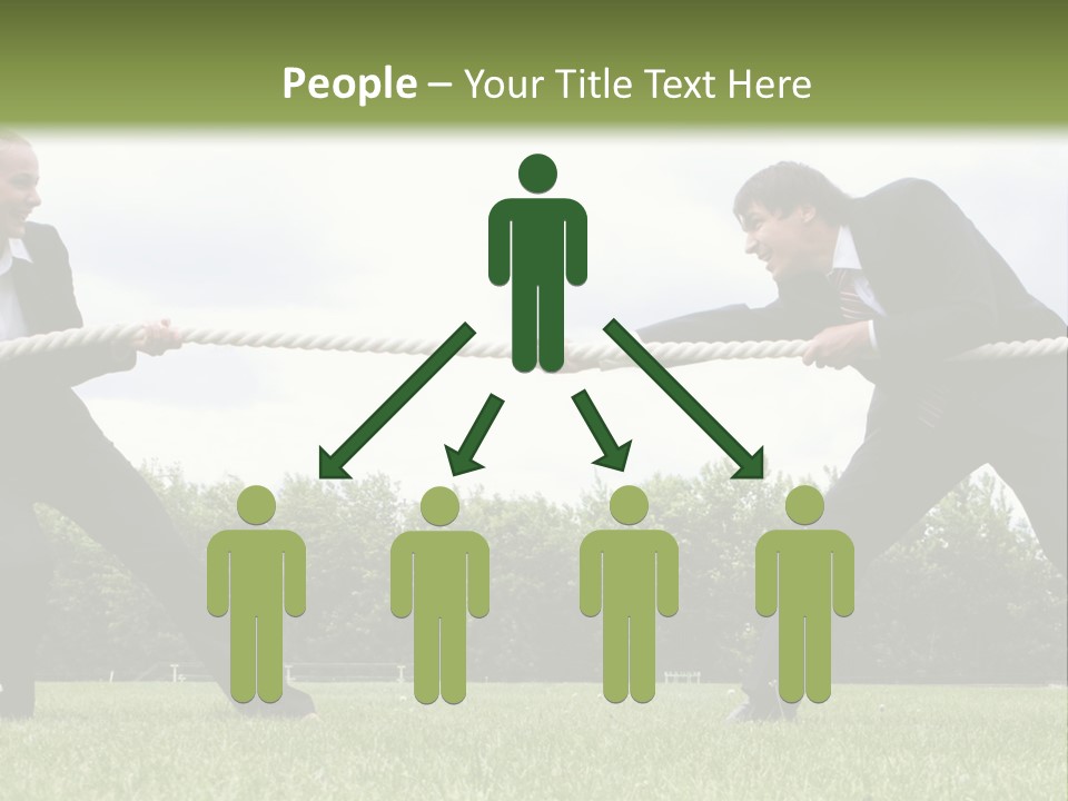 A Group Of People Pulling A Rope With Their Hands PowerPoint Template