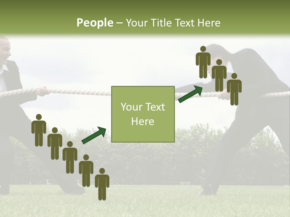 A Group Of People Pulling A Rope With Their Hands PowerPoint Template