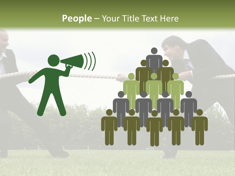 A Group Of People Pulling A Rope With Their Hands PowerPoint Template
