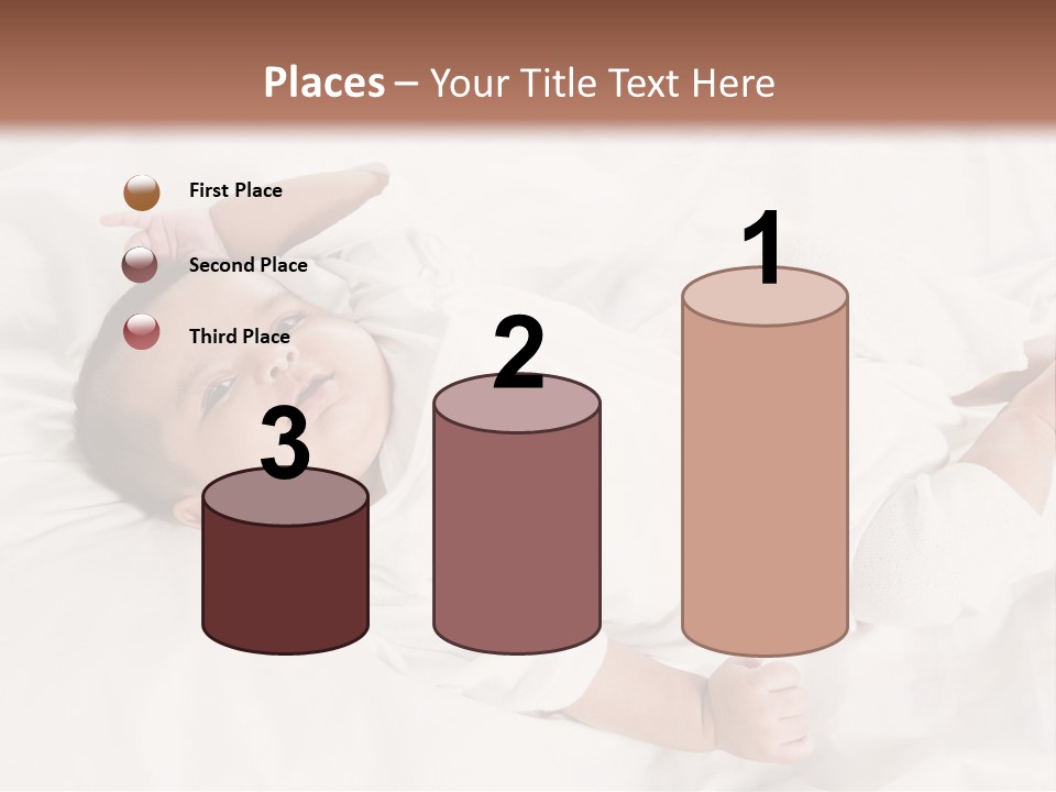 A Baby Laying On Top Of A White Blanket PowerPoint Template