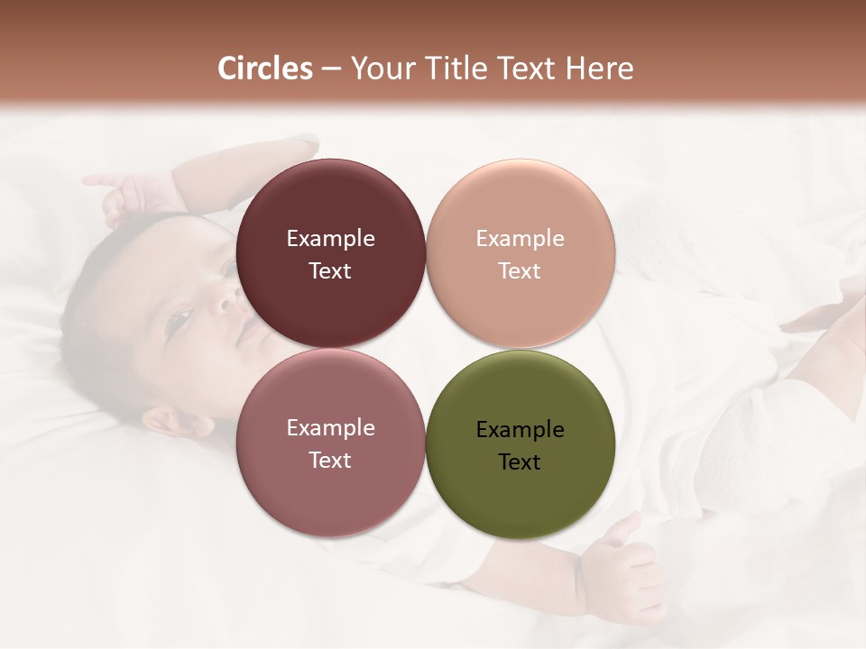 A Baby Laying On Top Of A White Blanket PowerPoint Template