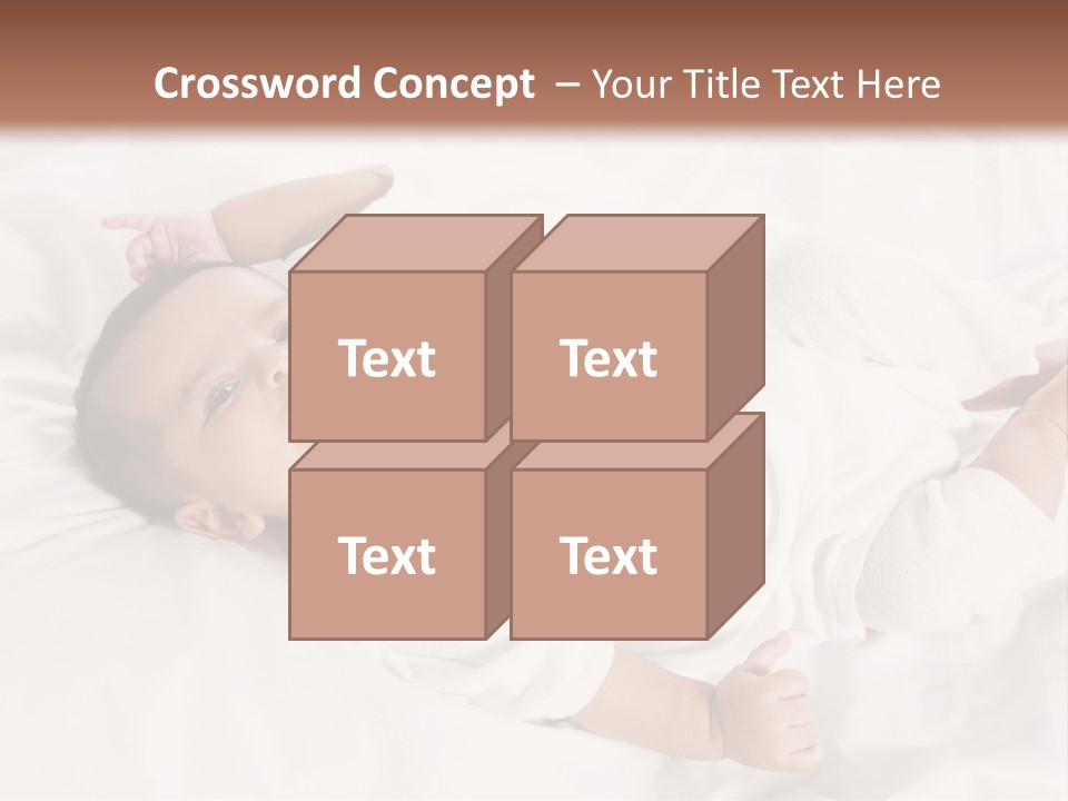 A Baby Laying On Top Of A White Blanket PowerPoint Template