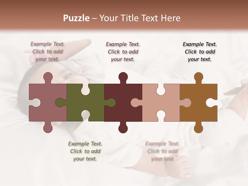 A Baby Laying On Top Of A White Blanket PowerPoint Template