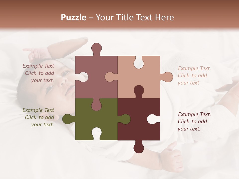 A Baby Laying On Top Of A White Blanket PowerPoint Template