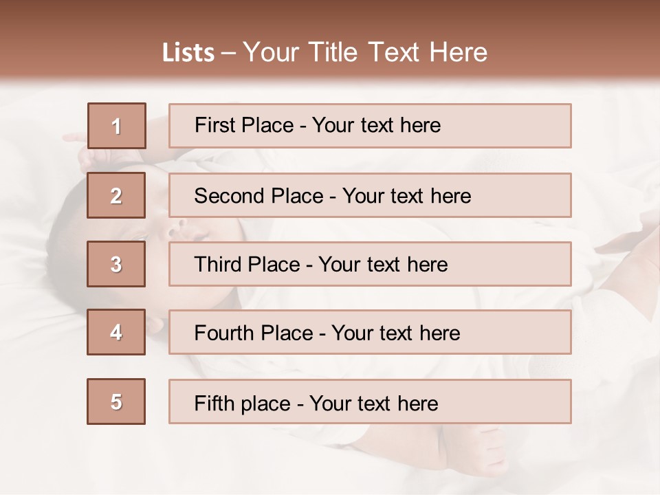 A Baby Laying On Top Of A White Blanket PowerPoint Template