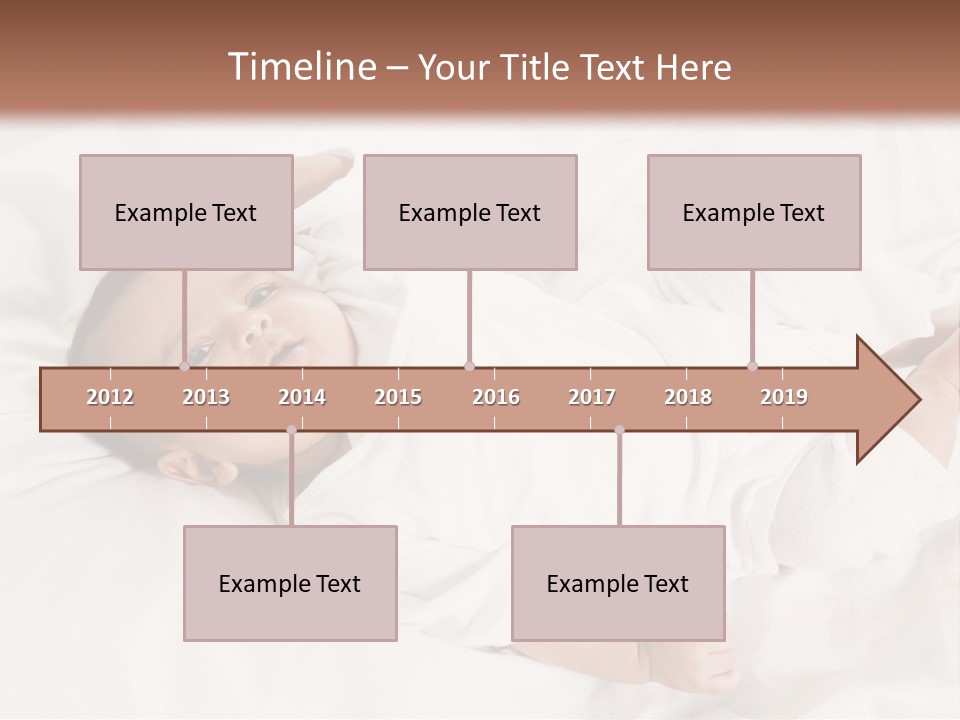 A Baby Laying On Top Of A White Blanket PowerPoint Template
