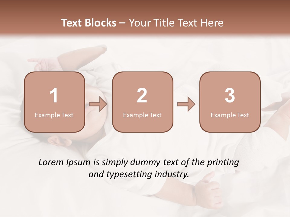 A Baby Laying On Top Of A White Blanket PowerPoint Template