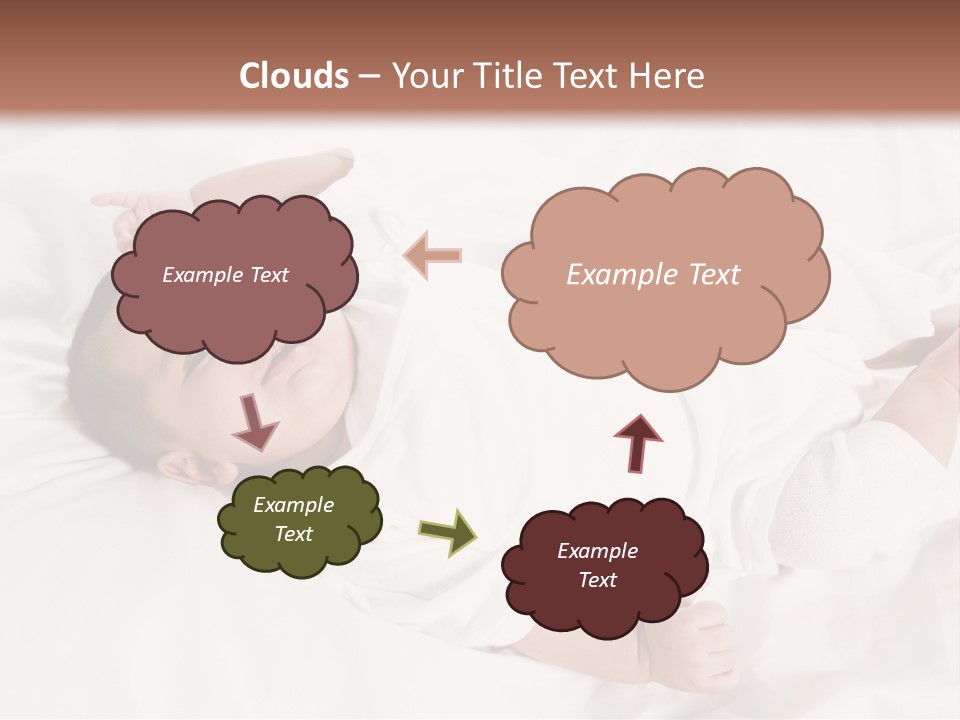 A Baby Laying On Top Of A White Blanket PowerPoint Template