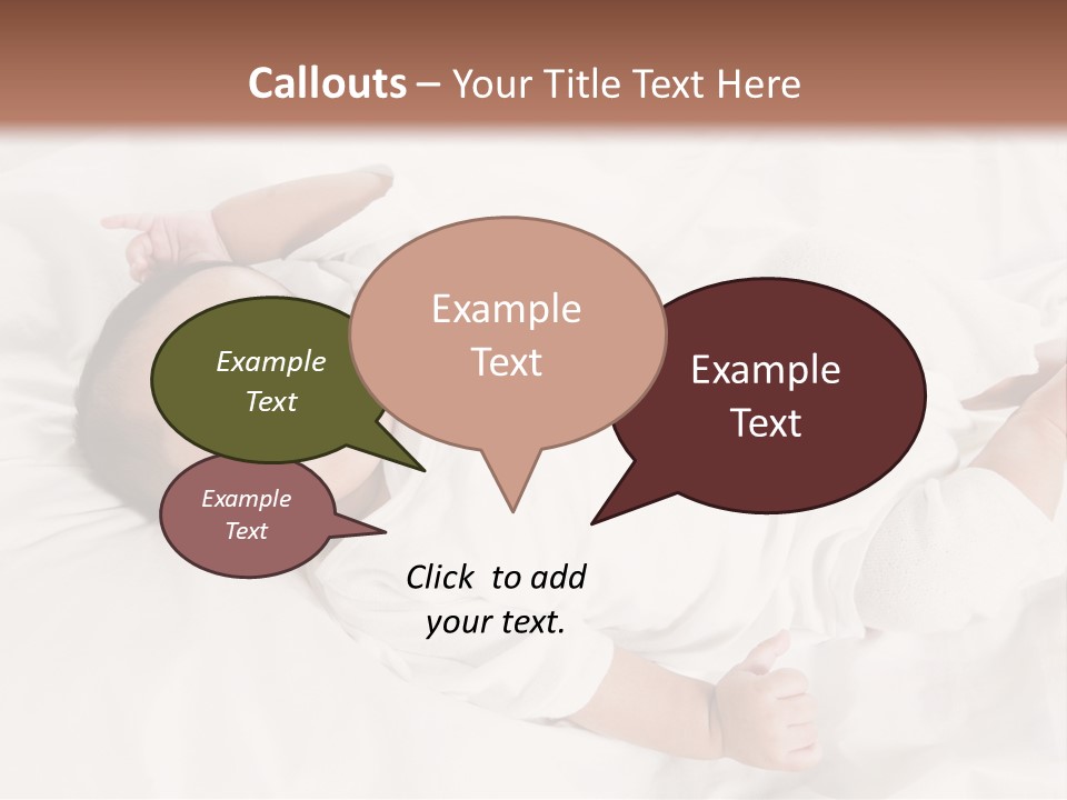 A Baby Laying On Top Of A White Blanket PowerPoint Template