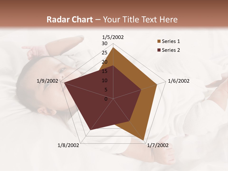 A Baby Laying On Top Of A White Blanket PowerPoint Template