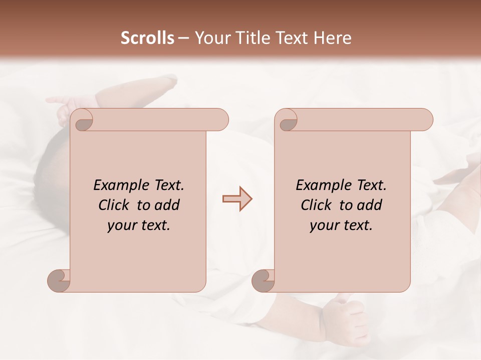 A Baby Laying On Top Of A White Blanket PowerPoint Template