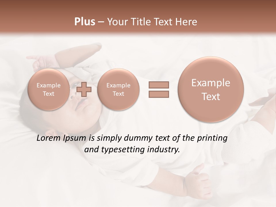 A Baby Laying On Top Of A White Blanket PowerPoint Template