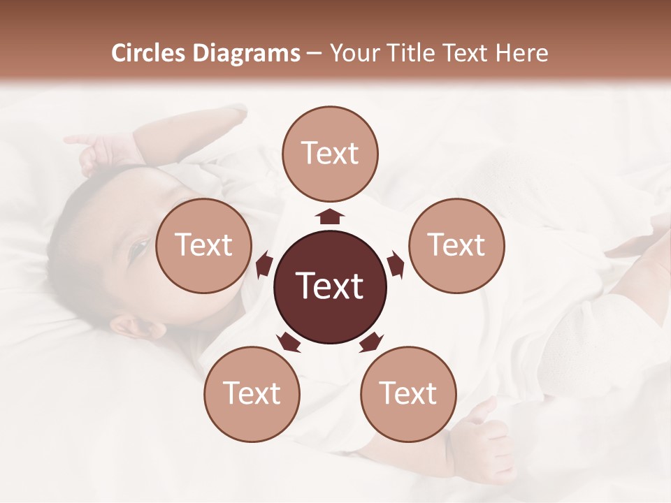 A Baby Laying On Top Of A White Blanket PowerPoint Template