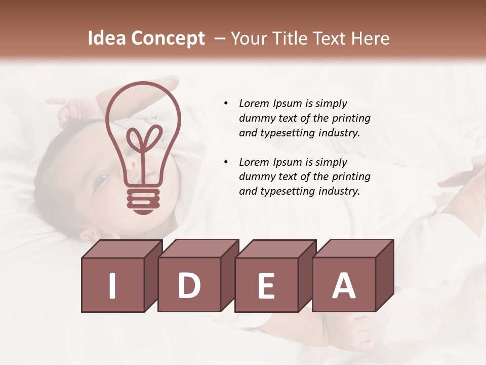 A Baby Laying On Top Of A White Blanket PowerPoint Template