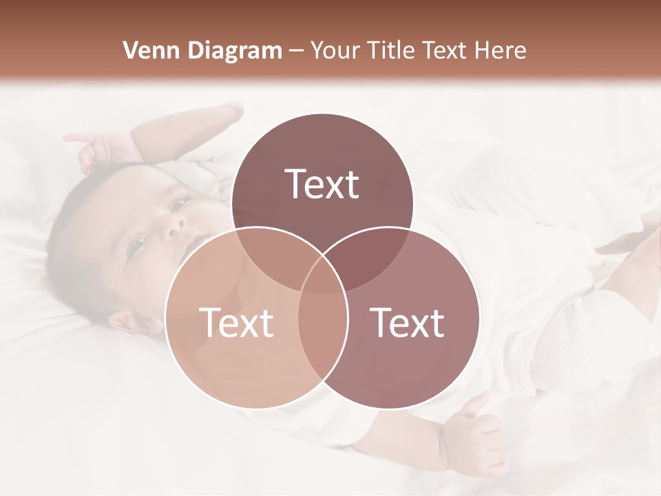 A Baby Laying On Top Of A White Blanket PowerPoint Template