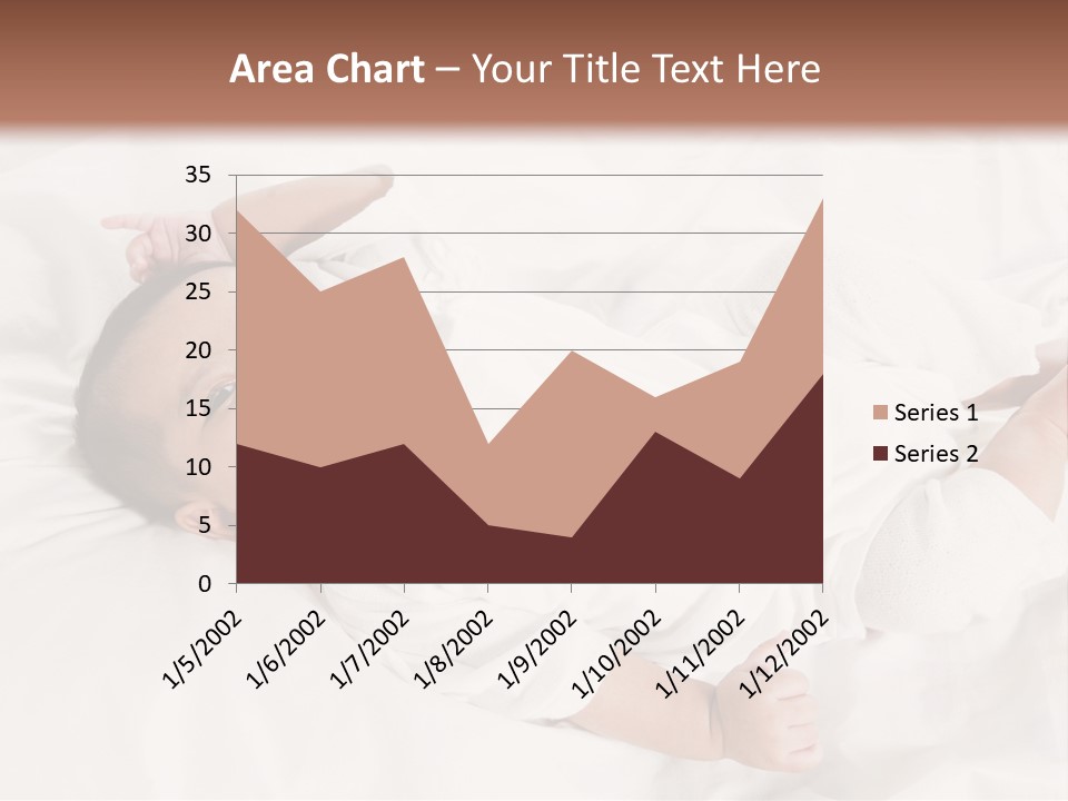 A Baby Laying On Top Of A White Blanket PowerPoint Template