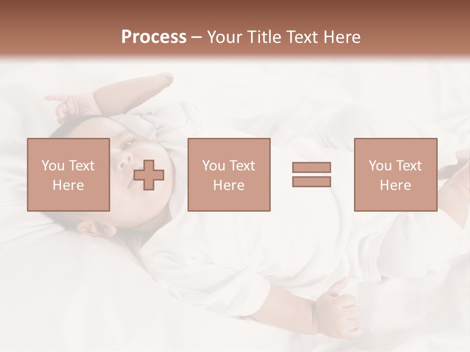 A Baby Laying On Top Of A White Blanket PowerPoint Template