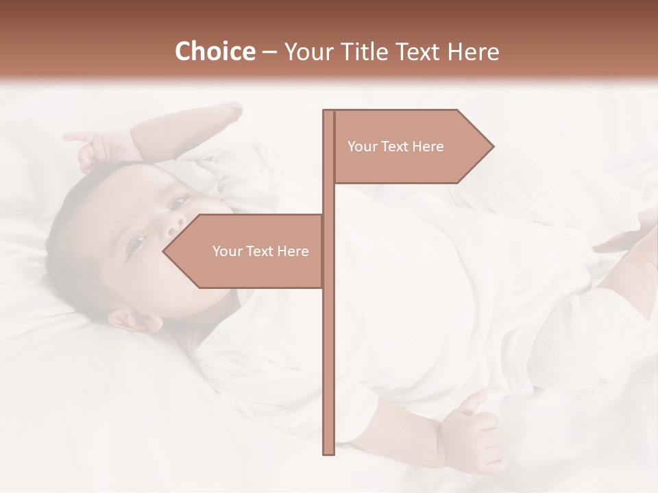 A Baby Laying On Top Of A White Blanket PowerPoint Template