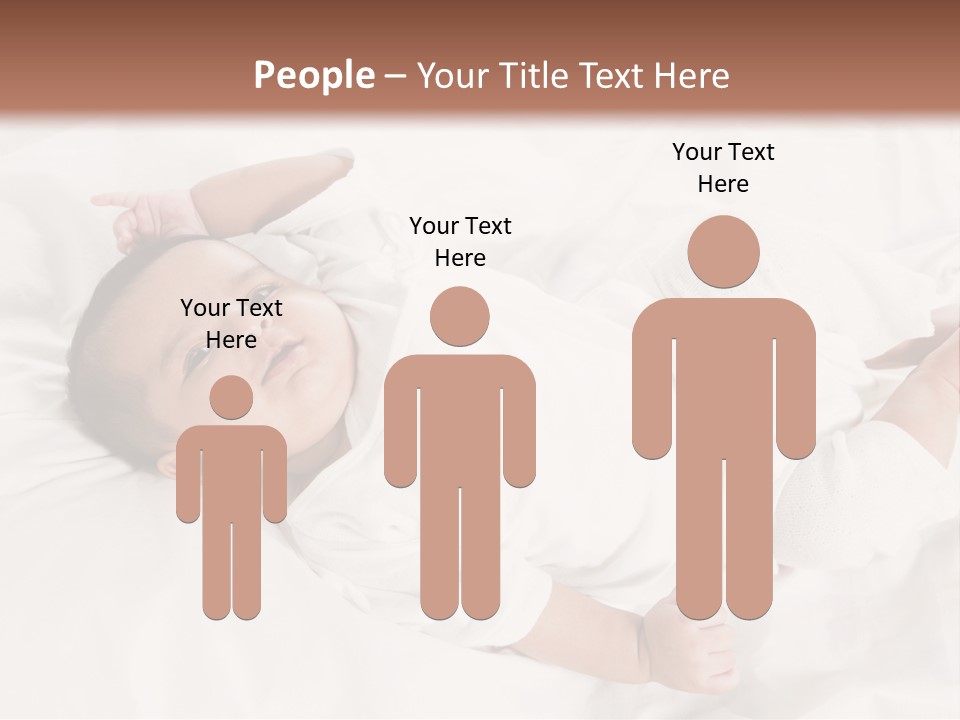A Baby Laying On Top Of A White Blanket PowerPoint Template