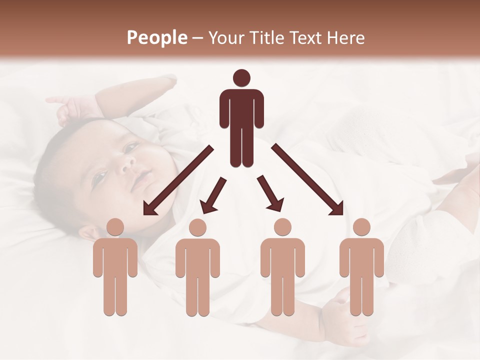 A Baby Laying On Top Of A White Blanket PowerPoint Template