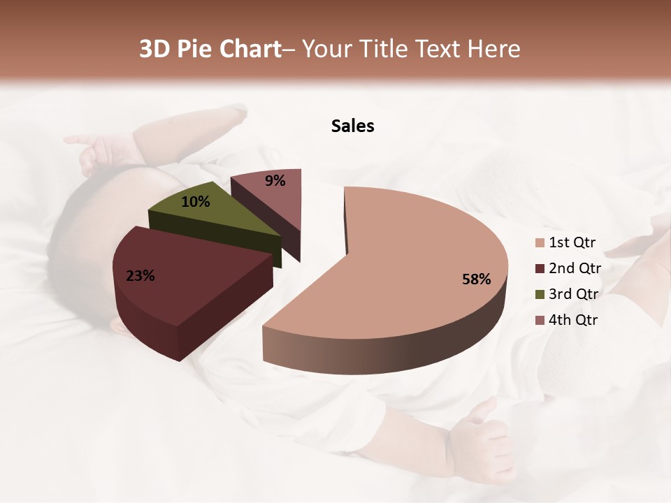 A Baby Laying On Top Of A White Blanket PowerPoint Template