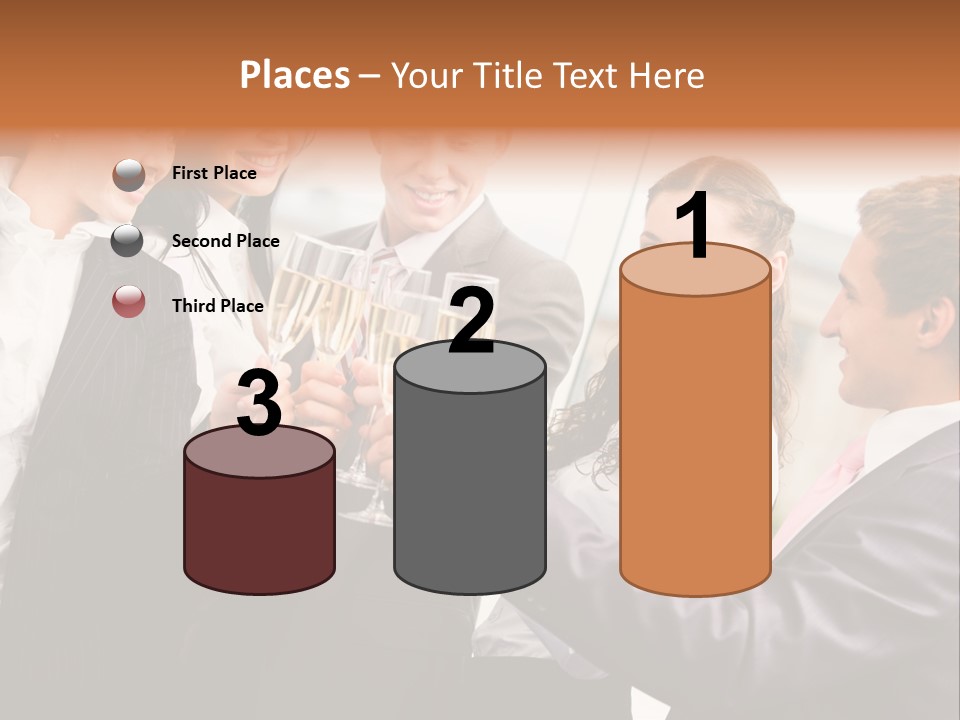 A Group Of Business People Toasting With Champagne PowerPoint Template