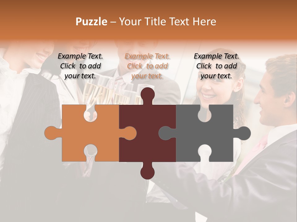 A Group Of Business People Toasting With Champagne PowerPoint Template