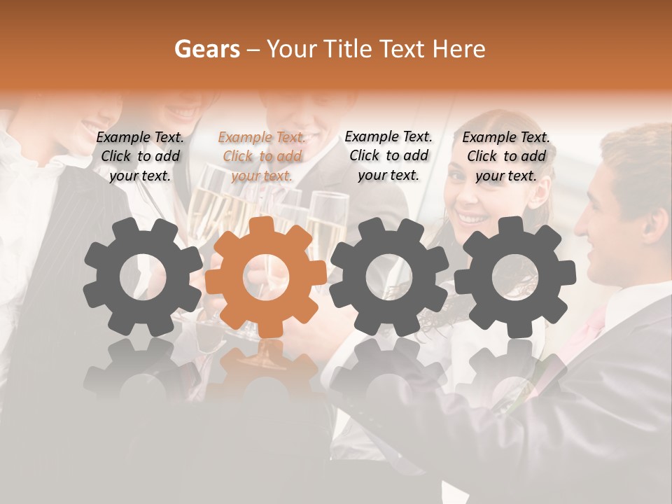 A Group Of Business People Toasting With Champagne PowerPoint Template