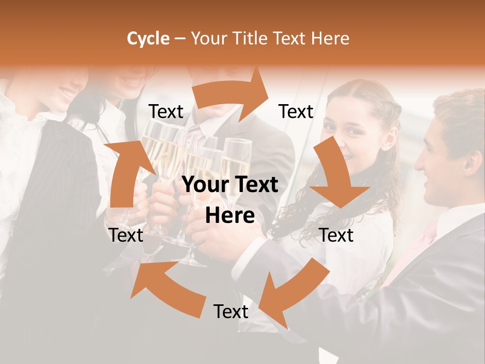 A Group Of Business People Toasting With Champagne PowerPoint Template