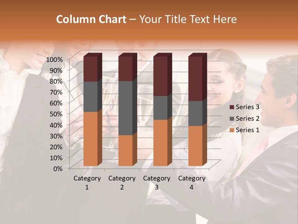 A Group Of Business People Toasting With Champagne PowerPoint Template