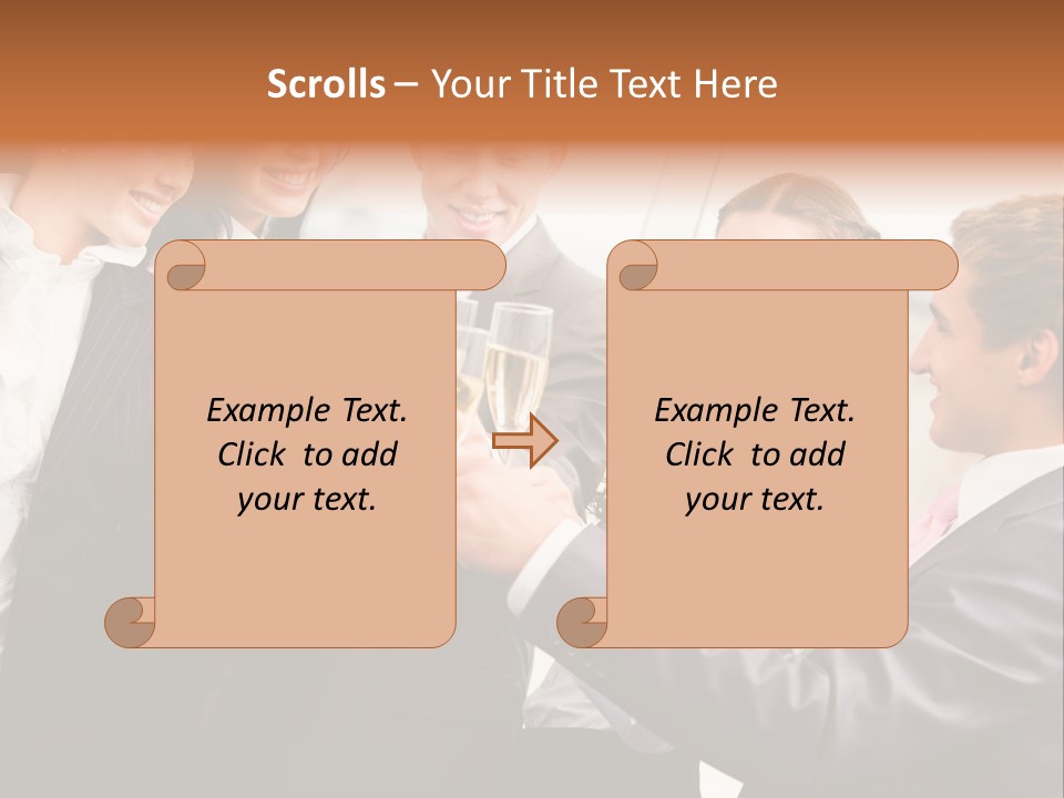 A Group Of Business People Toasting With Champagne PowerPoint Template