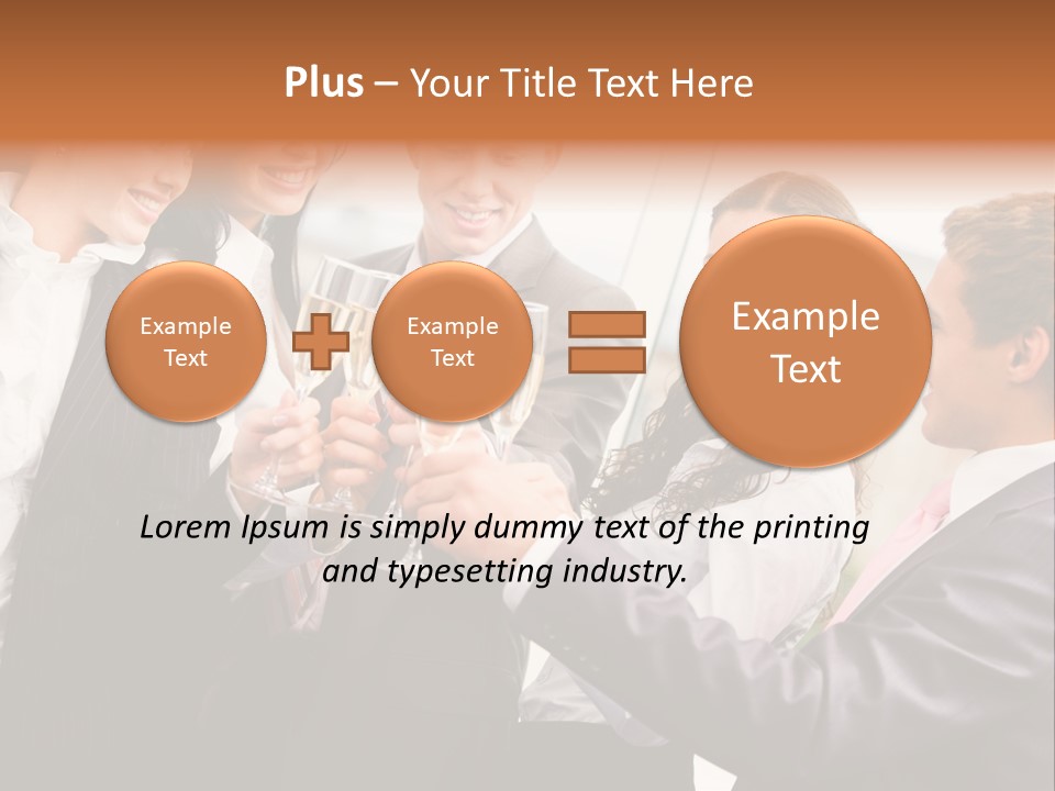 A Group Of Business People Toasting With Champagne PowerPoint Template