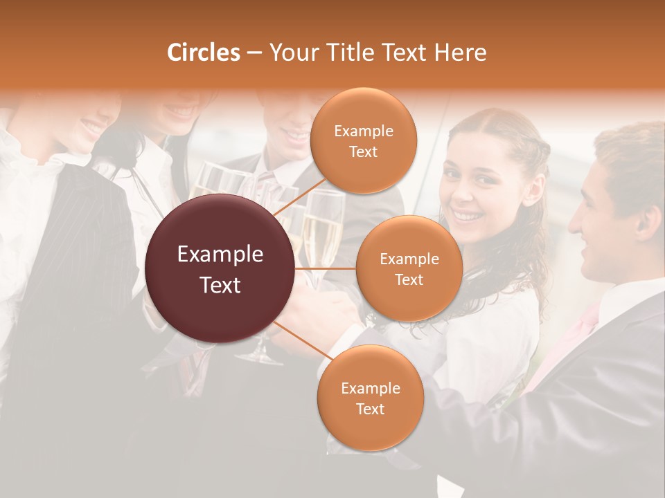 A Group Of Business People Toasting With Champagne PowerPoint Template