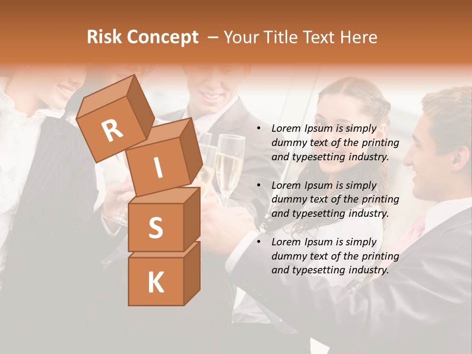 A Group Of Business People Toasting With Champagne PowerPoint Template