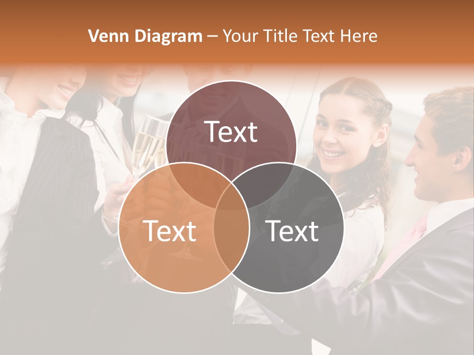 A Group Of Business People Toasting With Champagne PowerPoint Template