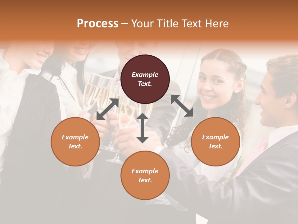 A Group Of Business People Toasting With Champagne PowerPoint Template